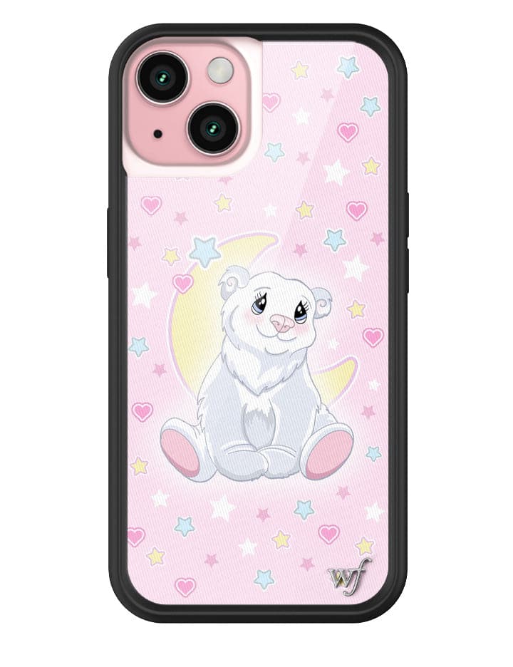 Polar Bear Princess Phone Case with Baby Pink Star Heart Print - Image 7