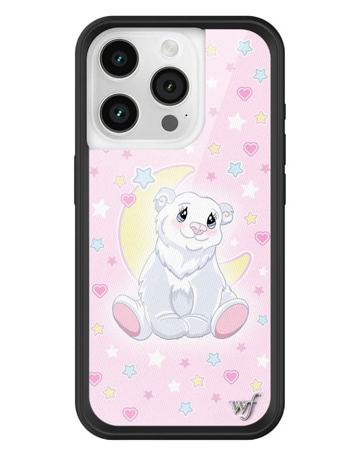 Polar Bear Princess Phone Case with Baby Pink Star Heart Print - Image 5