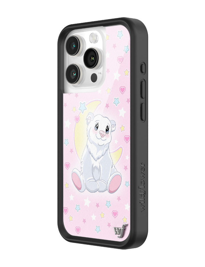 Polar Bear Princess Phone Case with Baby Pink Star Heart Print - Image 6