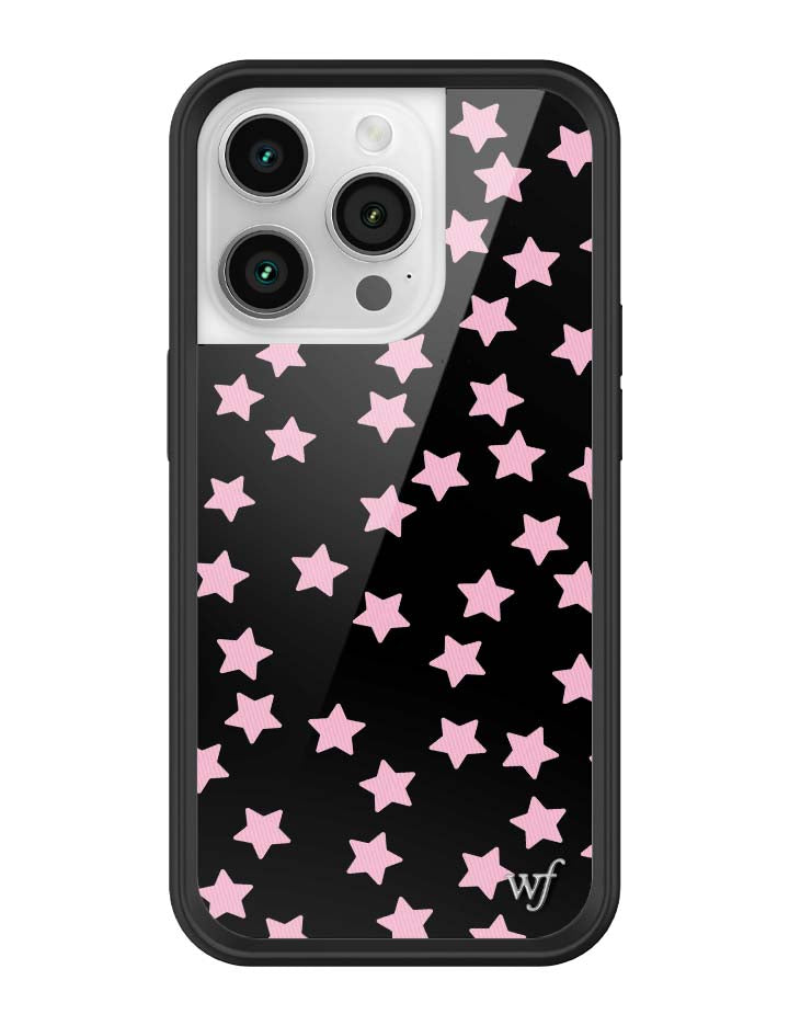 Baby Pink Star Print iPhone Case with Black Protective Bumper - Image 33