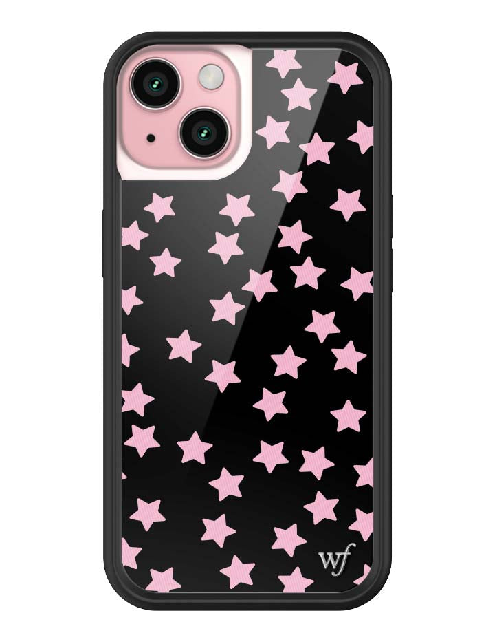 Baby Pink Star Print iPhone Case with Black Protective Bumper - Image 29