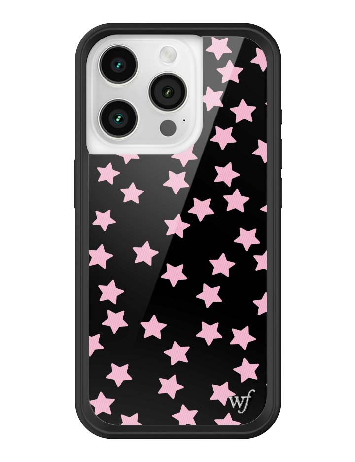 Baby Pink Star Print iPhone Case with Black Protective Bumper - Image 27