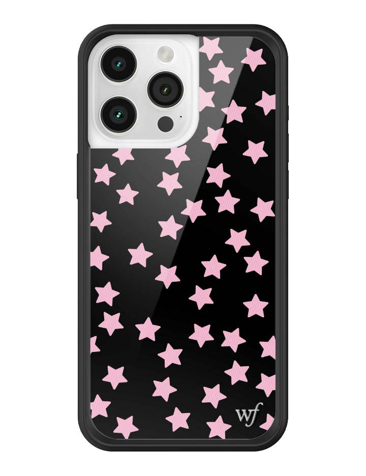 Baby Pink Star Print iPhone Case with Black Protective Bumper - Image 23