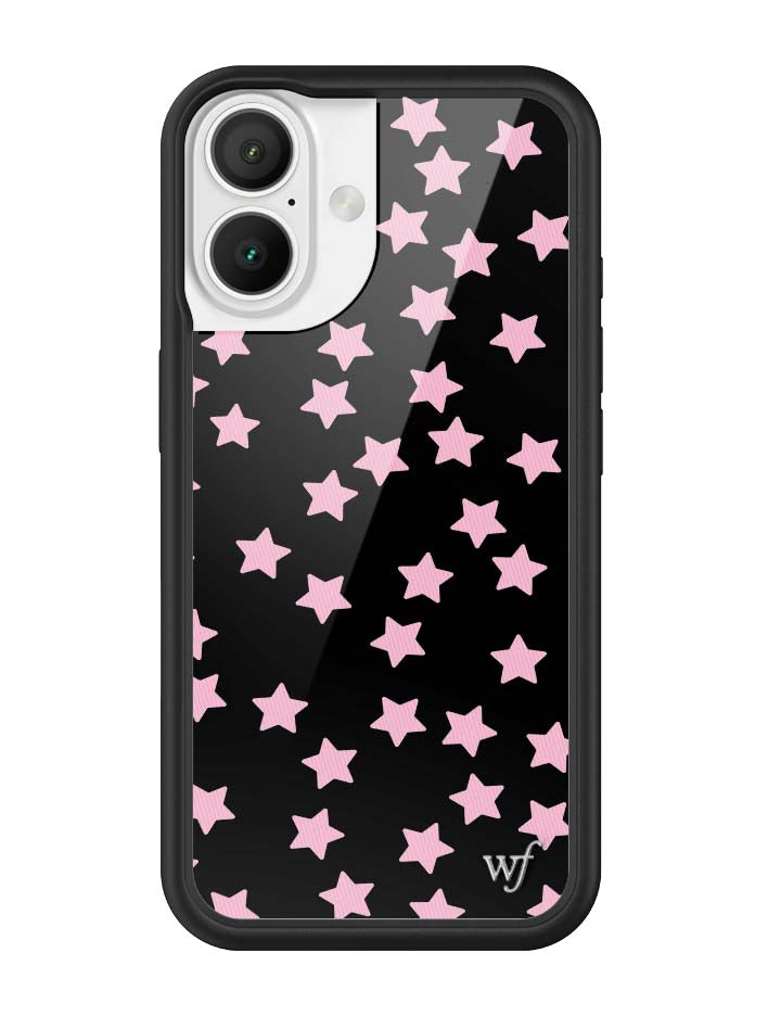 Baby Pink Star Print iPhone Case with Black Protective Bumper - Image 21