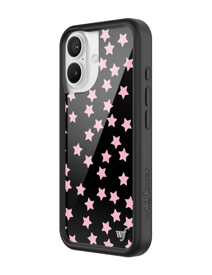 Baby Pink Star Print iPhone Case with Black Protective Bumper - Image 22