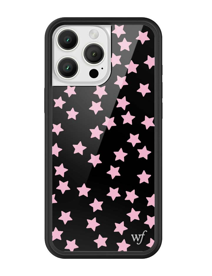 Baby Pink Star Print iPhone Case with Black Protective Bumper - Image 15