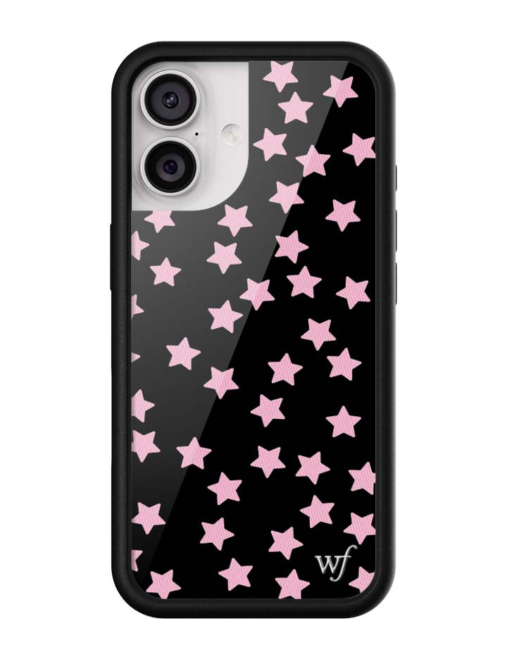 Baby Pink Star Print iPhone Case with Black Protective Bumper - Image 7