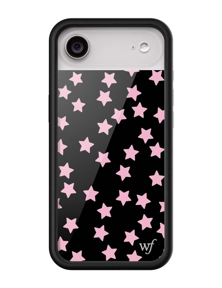 Baby Pink Star Print iPhone Case with Black Protective Bumper - Image 12
