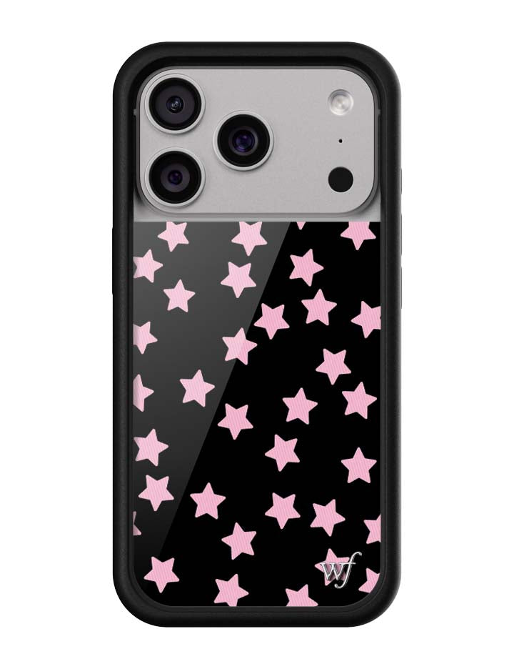 Baby Pink Star Print iPhone Case with Black Protective Bumper - Image 4