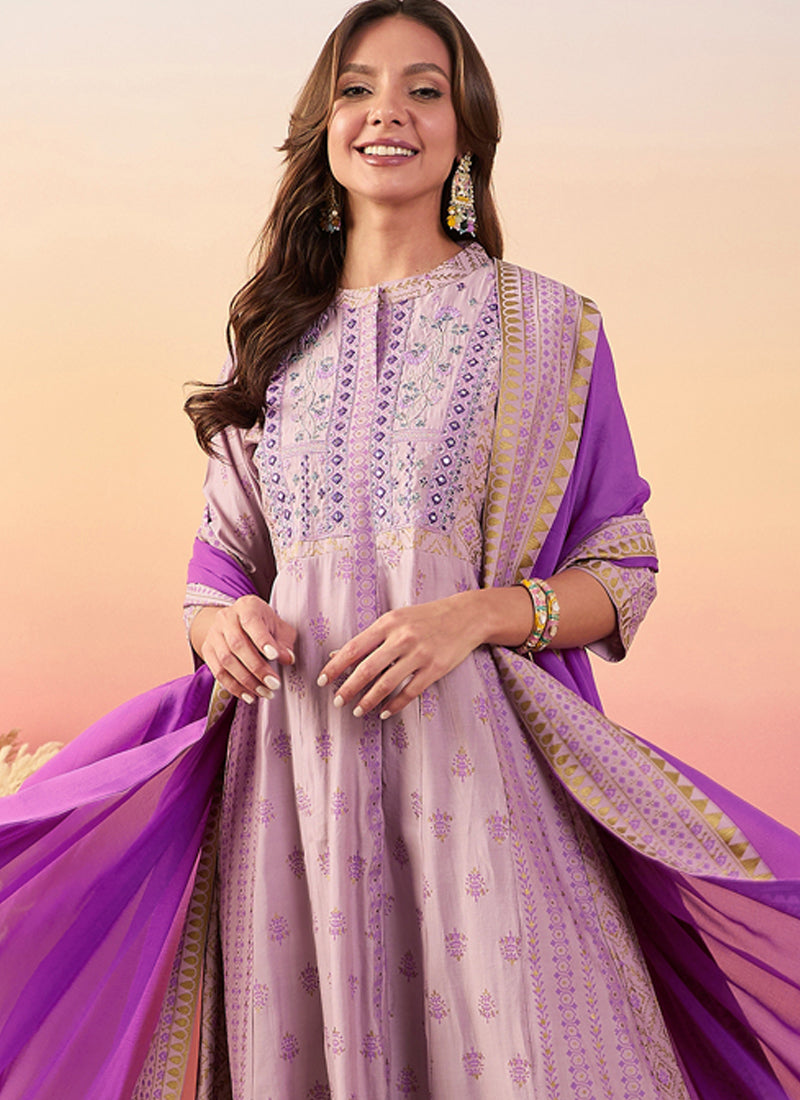 Baby Pink Roman Silk Embroidered Palazzo Suit for Special Occasions