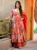 Orange Muslin Printed Designer Palazzo Suit for Festive Wear