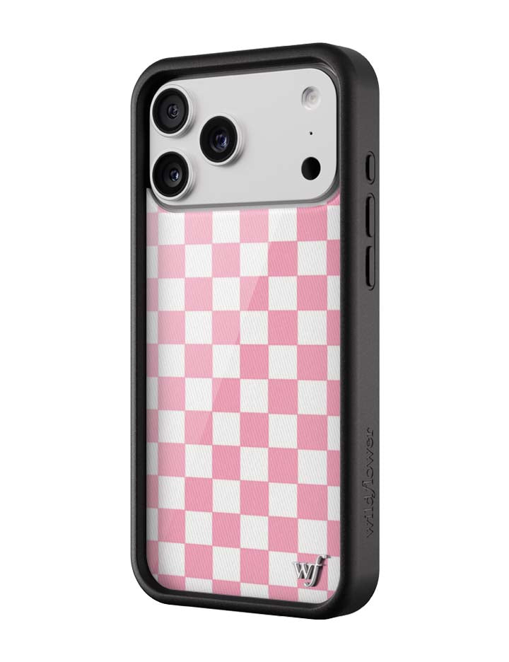 Checkers Pink iPhone Case - Protective Checkerboard Phone Cover - Image 2