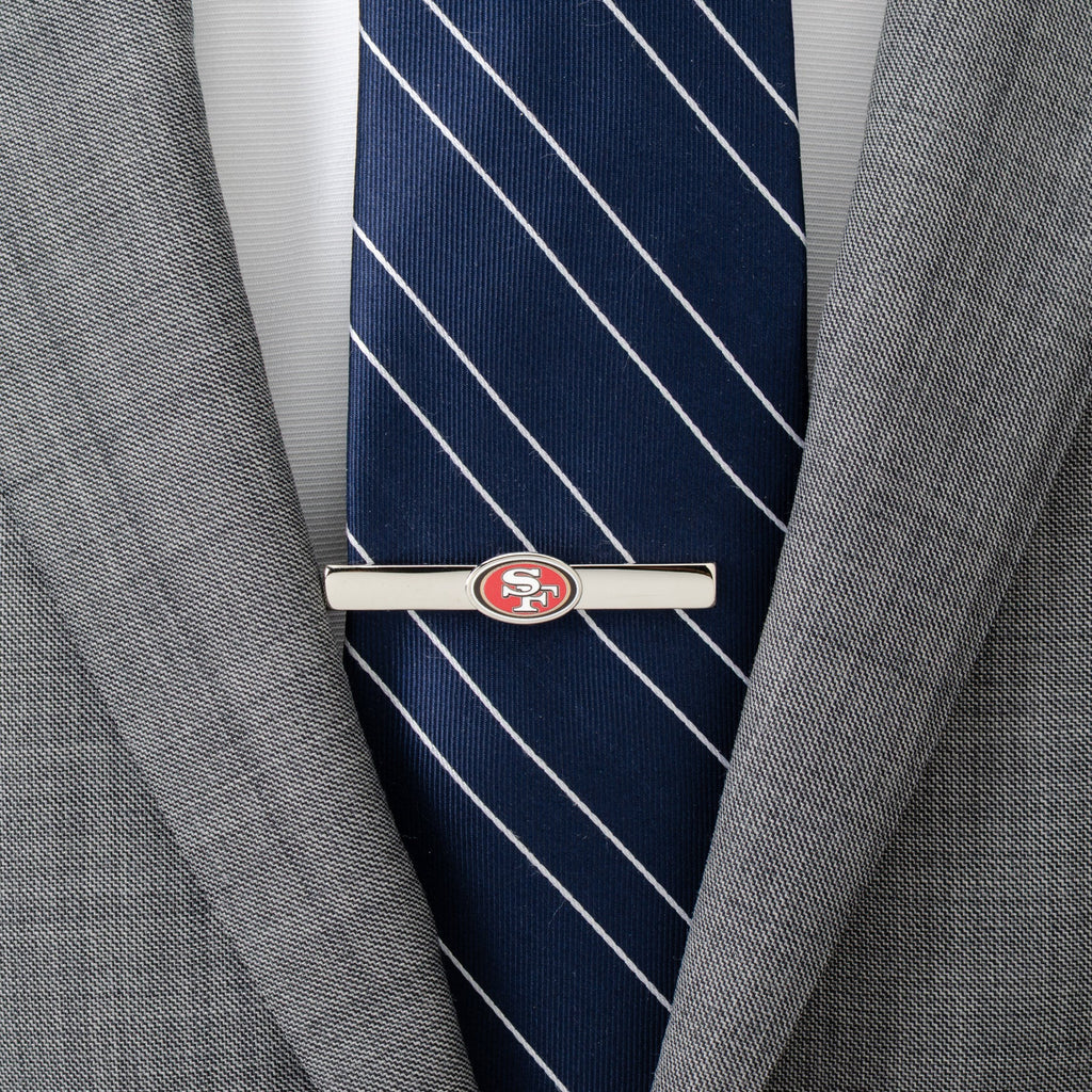 San Francisco 49ers NFL Team Logo Silver Plated Tie Clip - Image 2