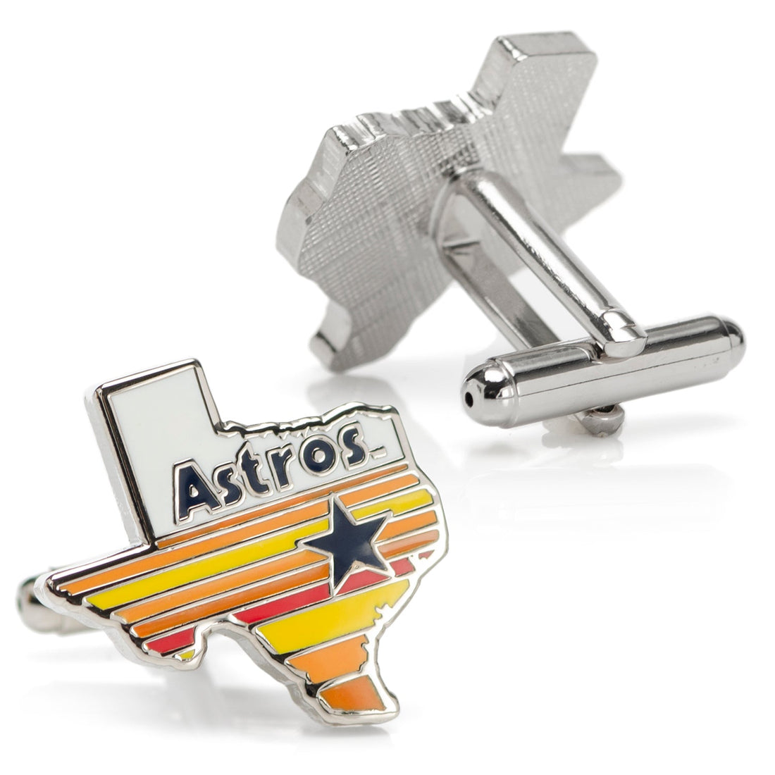 Houston Astros Tequila Sunrise Texas State Shape Cufflinks - Image 2