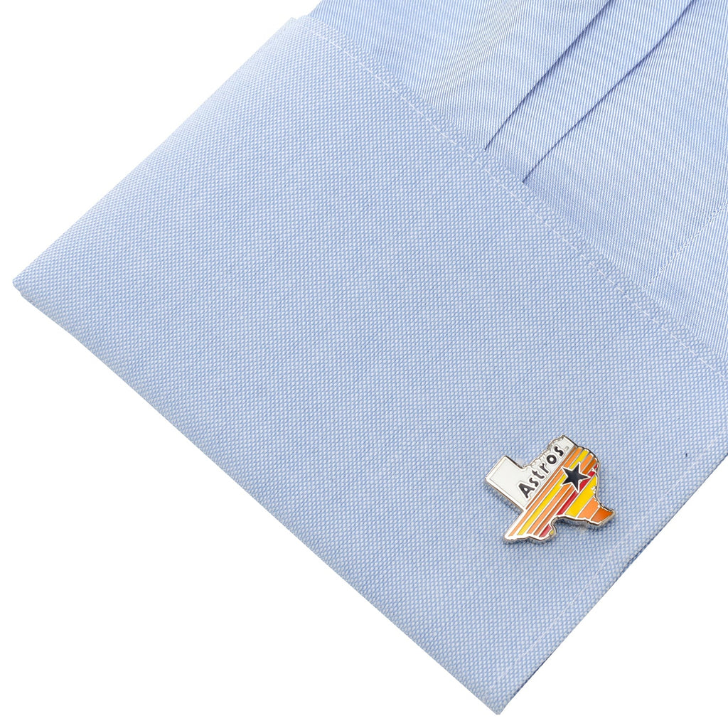 Houston Astros Tequila Sunrise Texas State Shape Cufflinks - Image 3