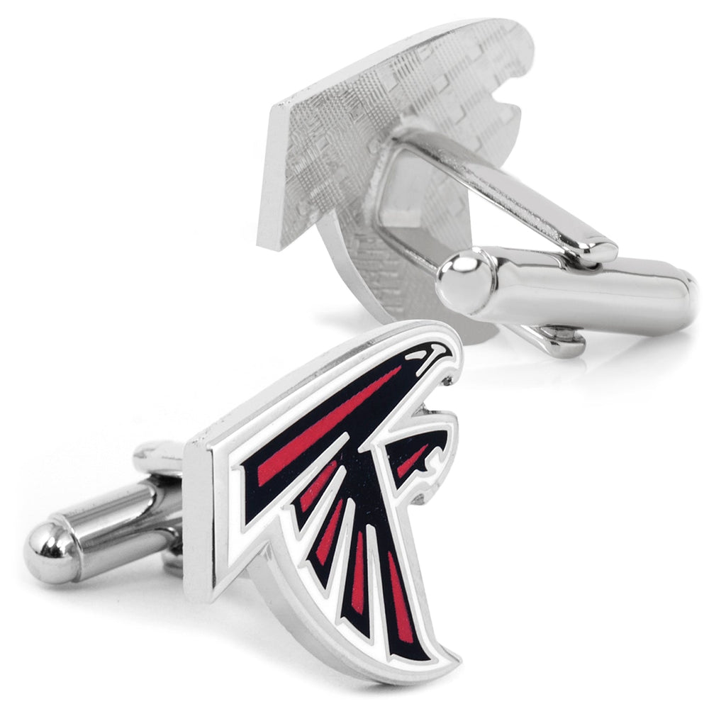 Atlanta Falcons NFL Logo Enamel Silver Tone Cufflinks - Image 2