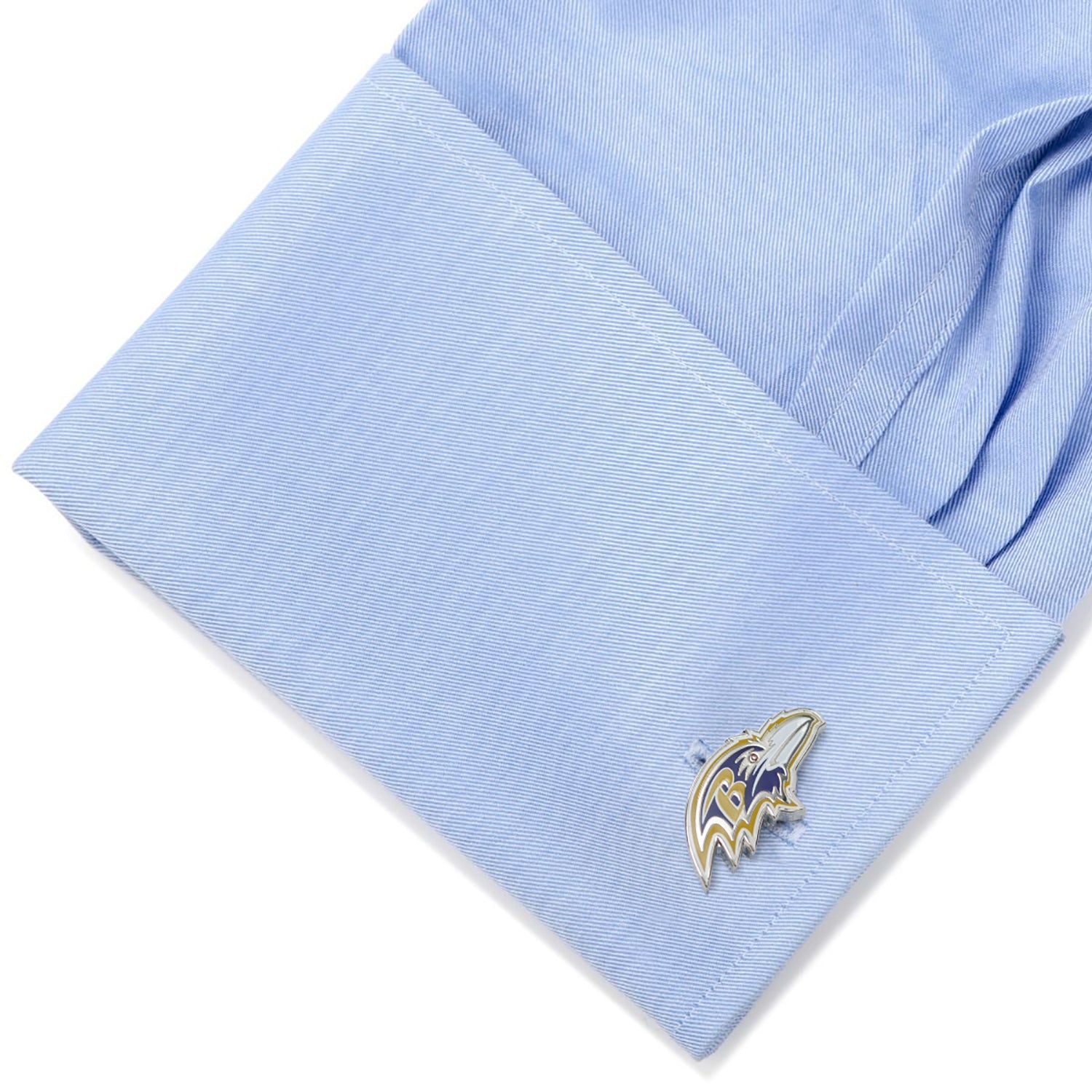 Baltimore Ravens NFL Logo Enamel Cufflinks in Silver Tone - Image 3