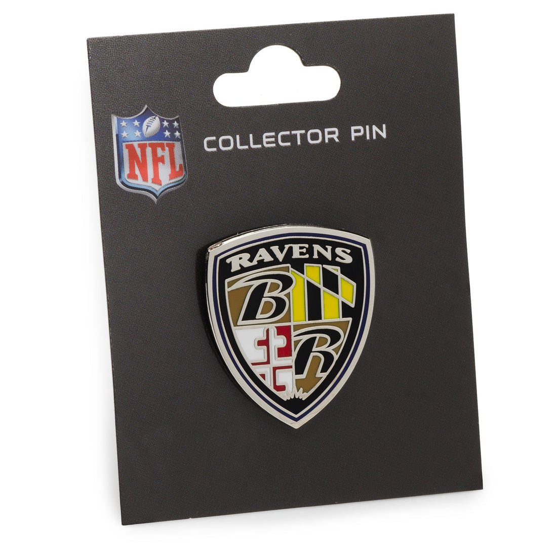 Baltimore Ravens Shield Lapel Pin in Gunmetal Plated Enamel - Image 5