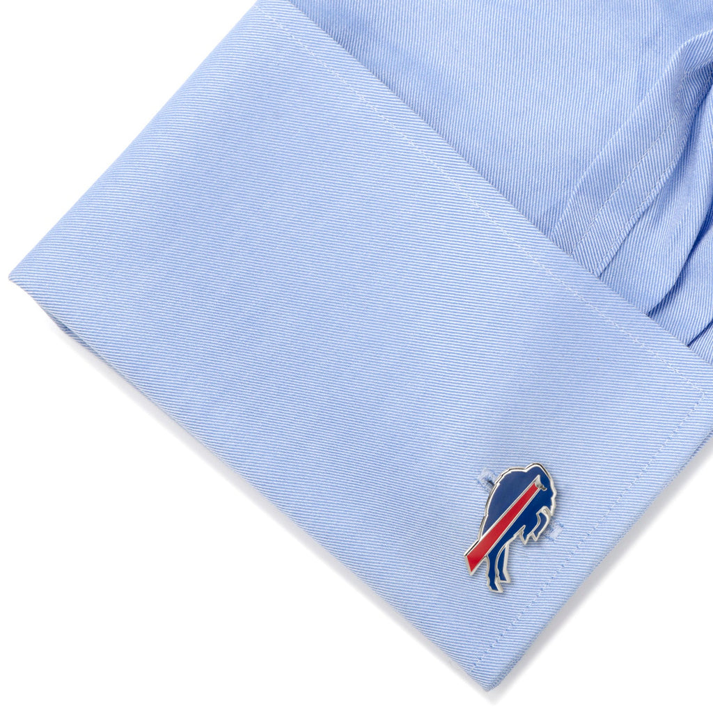 Buffalo Bills NFL Logo Cufflinks in Silver Tone Enamel - Image 3