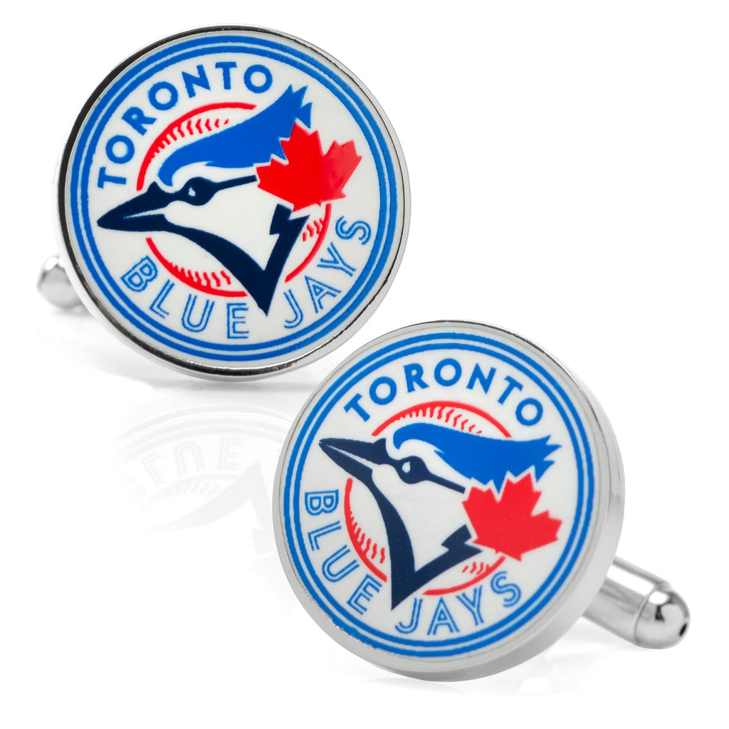 Toronto Blue Jays MLB official team logo silver tone enamel cufflinks