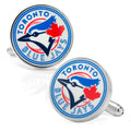 Toronto Blue Jays MLB official team logo silver tone enamel cufflinks