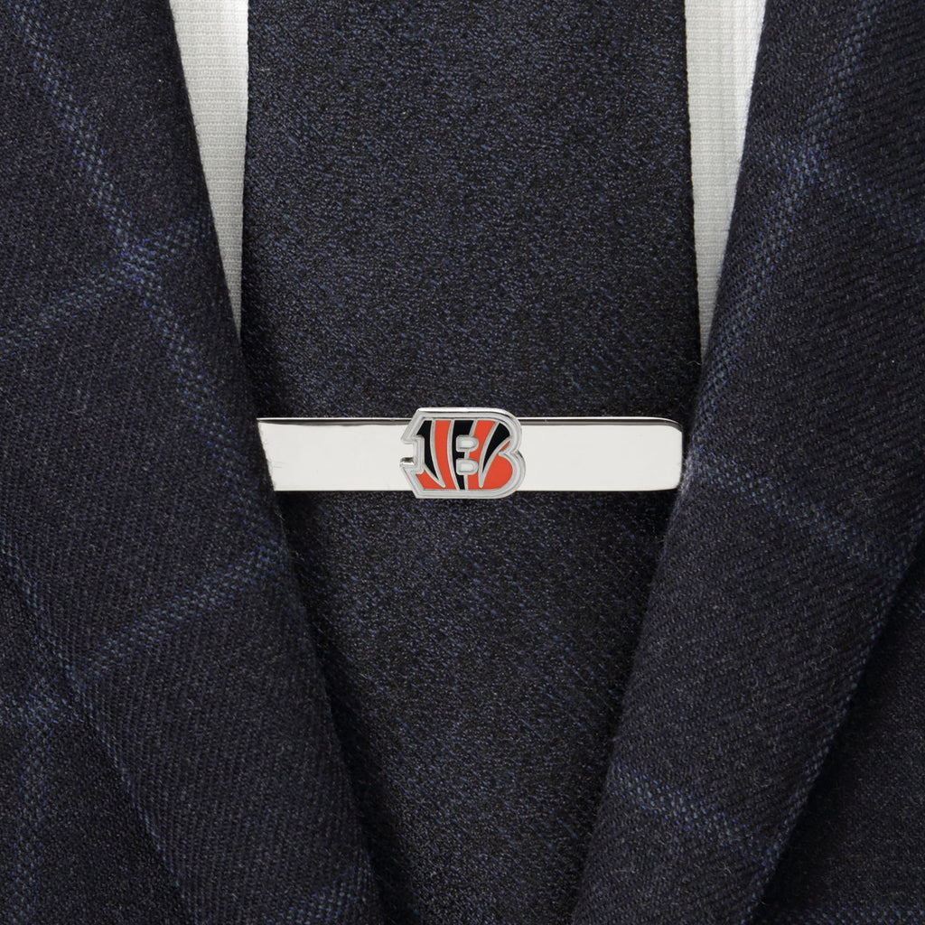 Cincinnati Bengals NFL Enamel Logo Tie Clip in Silver Tone - Image 2