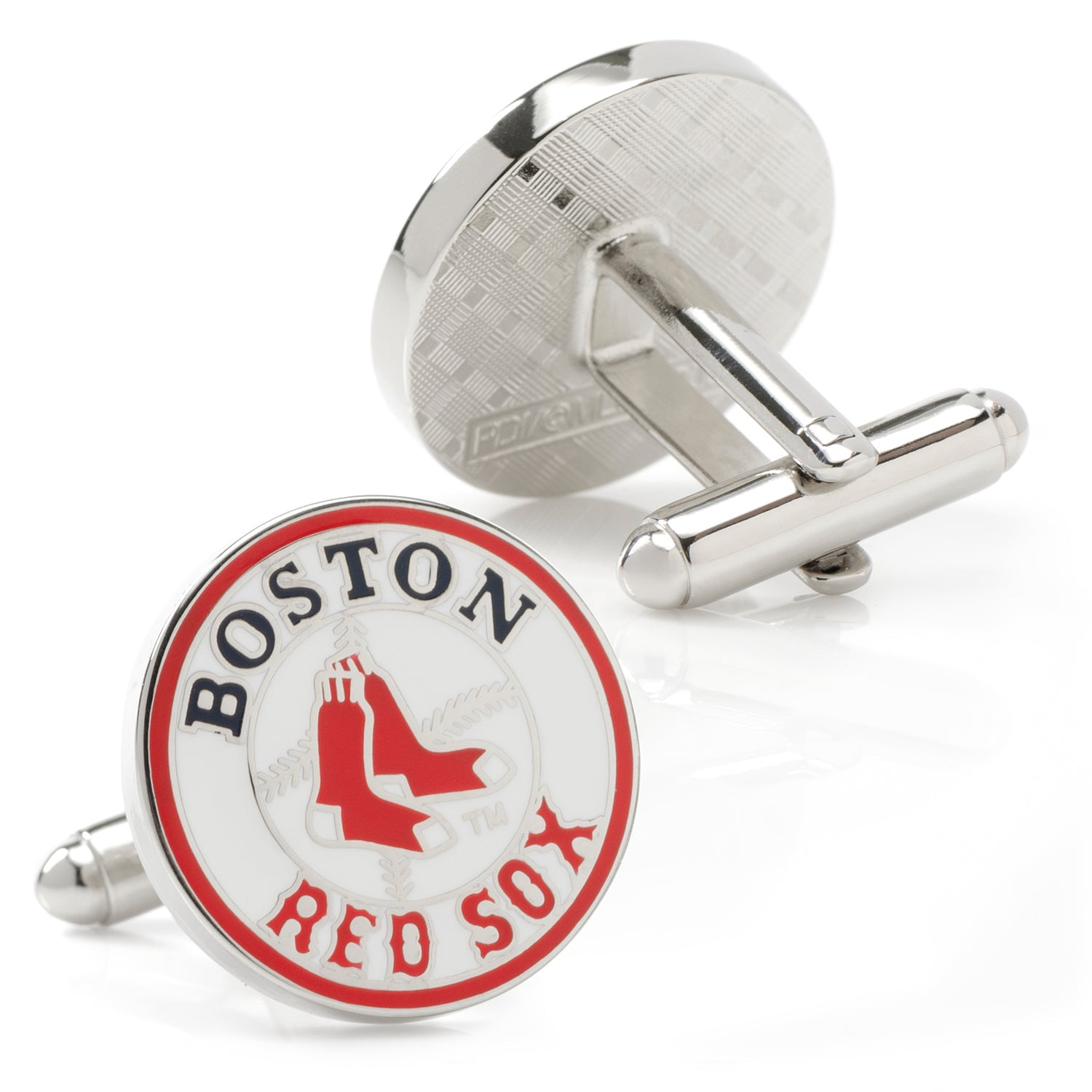 Boston Red Sox MLB Team Logo Enamel Round Cufflinks - Image 2