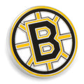Boston Bruins logo enamel lapel pin with silver-tone metal finish