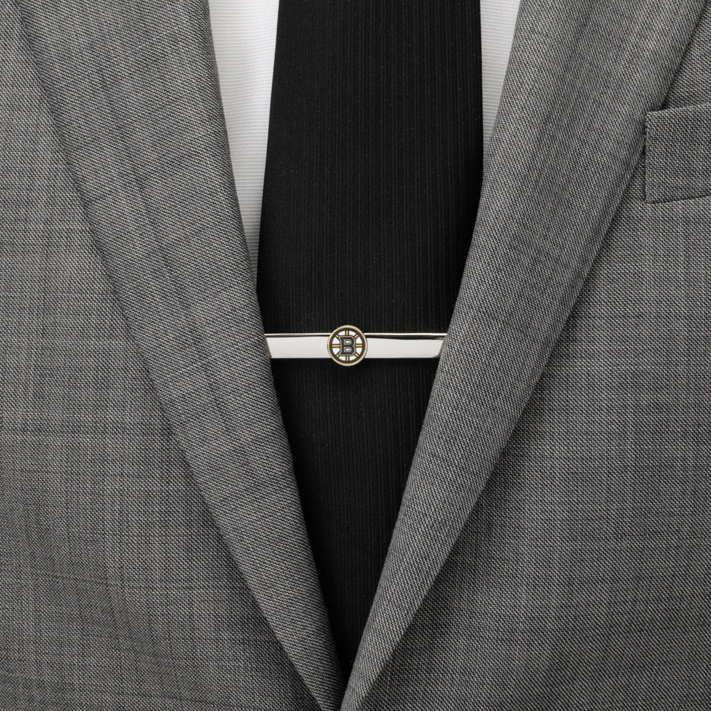 Boston Bruins Silver Plated NHL Sliding Tie Clip - Image 2