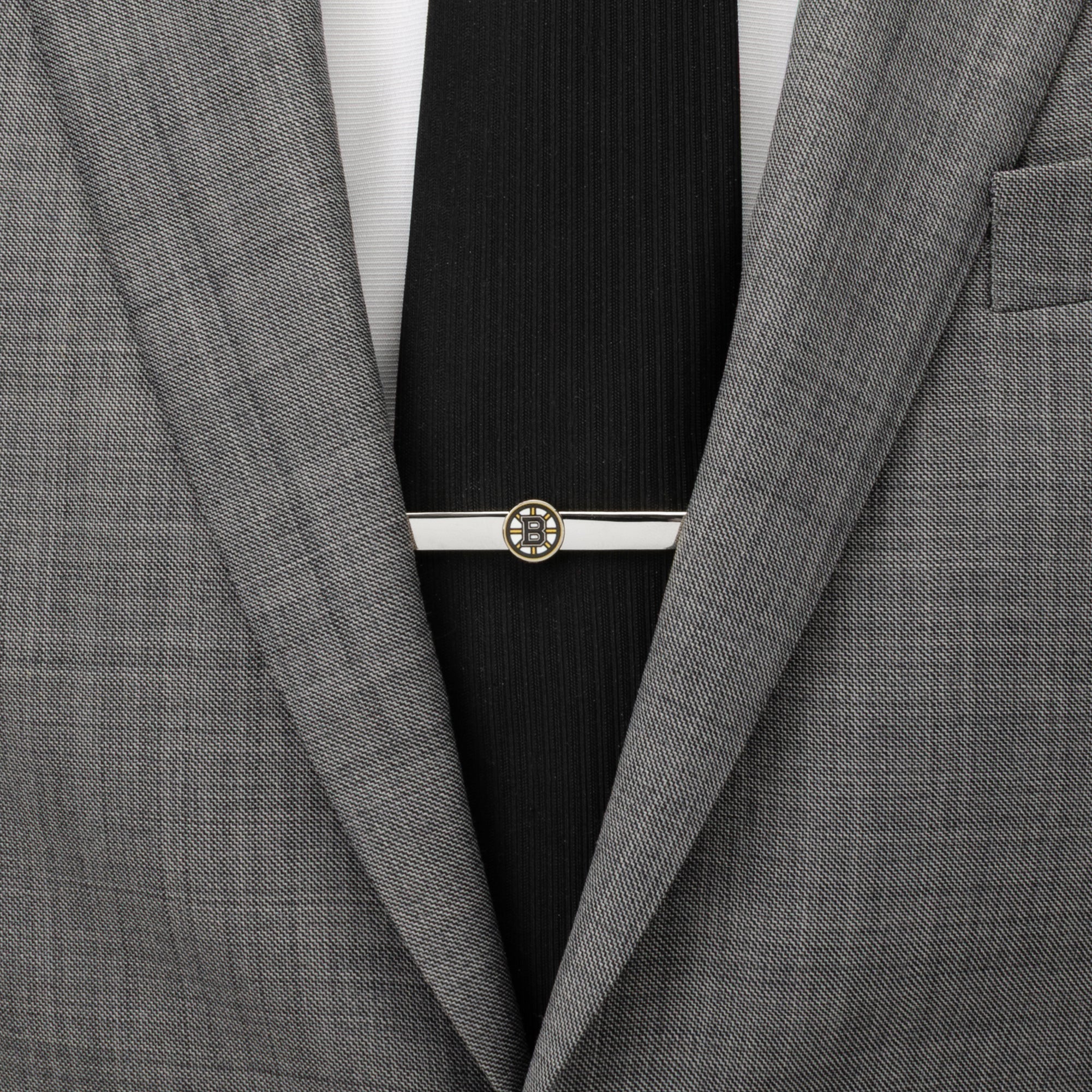 Boston Bruins Silver Plated NHL Sliding Tie Clip - Image 2