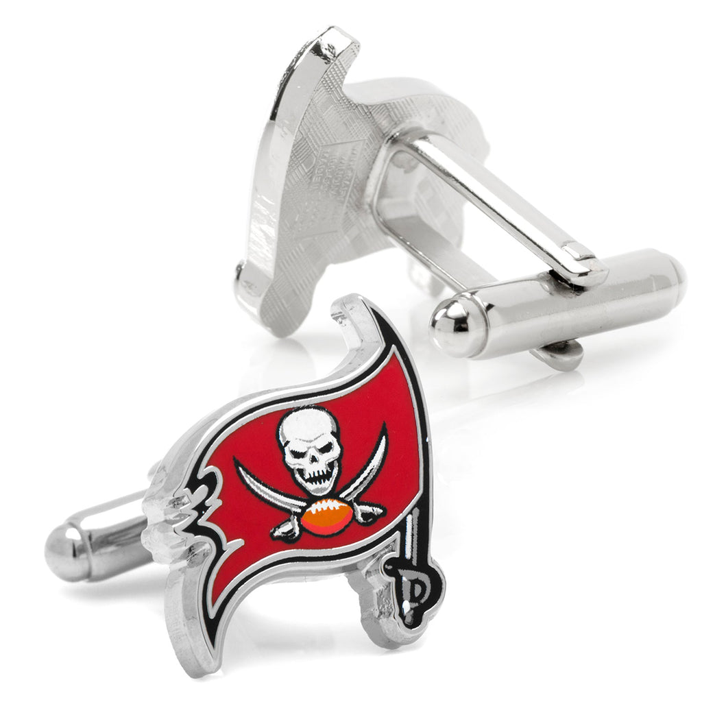 Tampa Bay Buccaneers NFL Logo Enamel Silver Tone Cufflinks - Image 2
