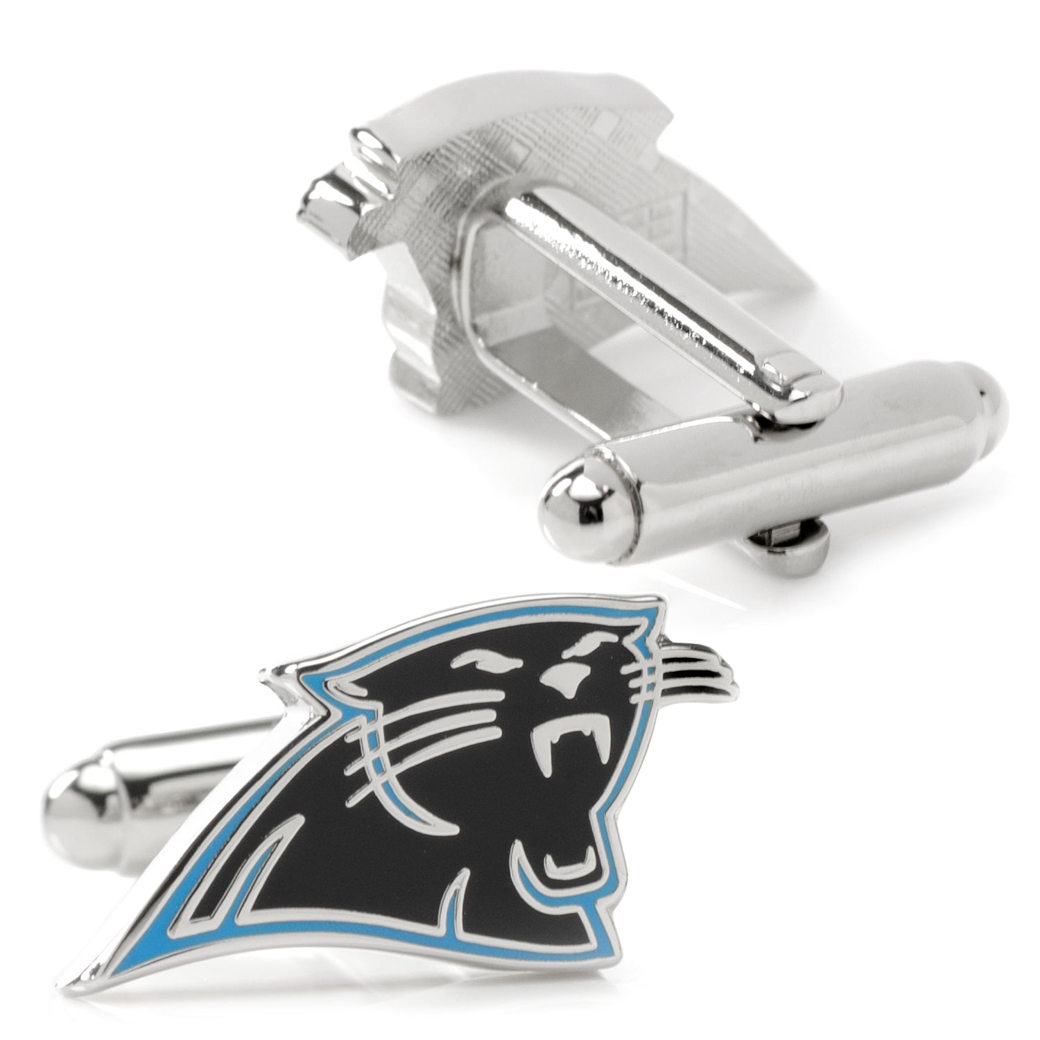 Carolina Panthers NFL Logo Cufflinks in Silver Tone Metal