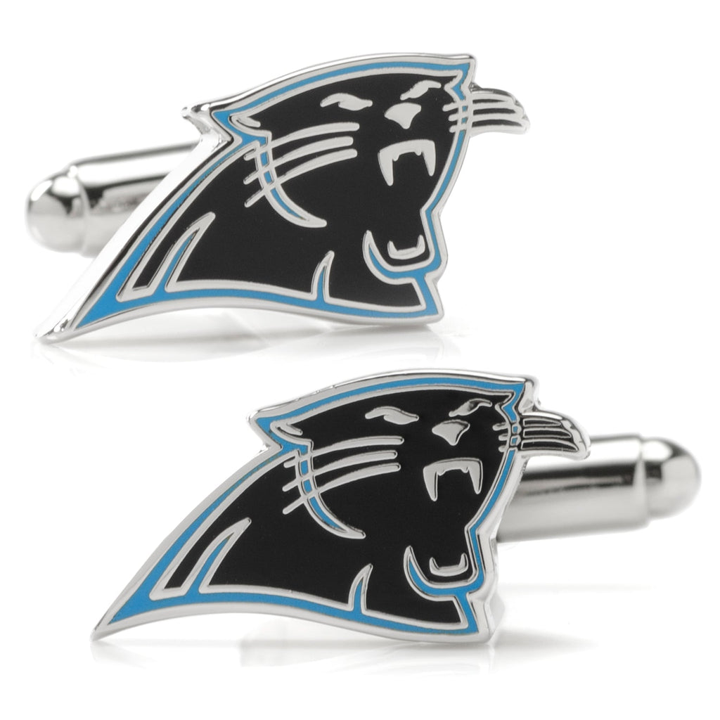 Carolina Panthers NFL Logo Cufflinks in Silver Tone Metal