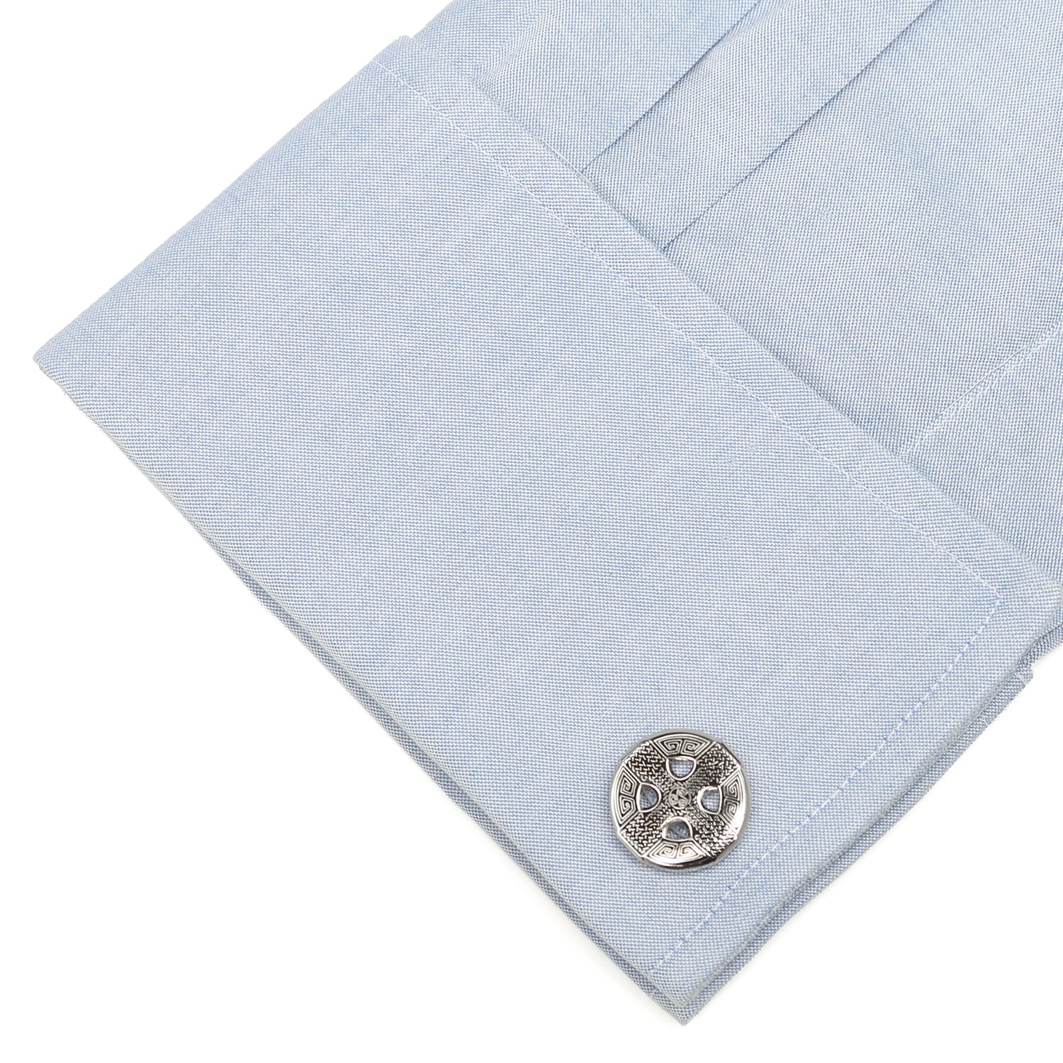 Silver and Black Celtic Cross Cufflinks for Formal Wear - Image 3