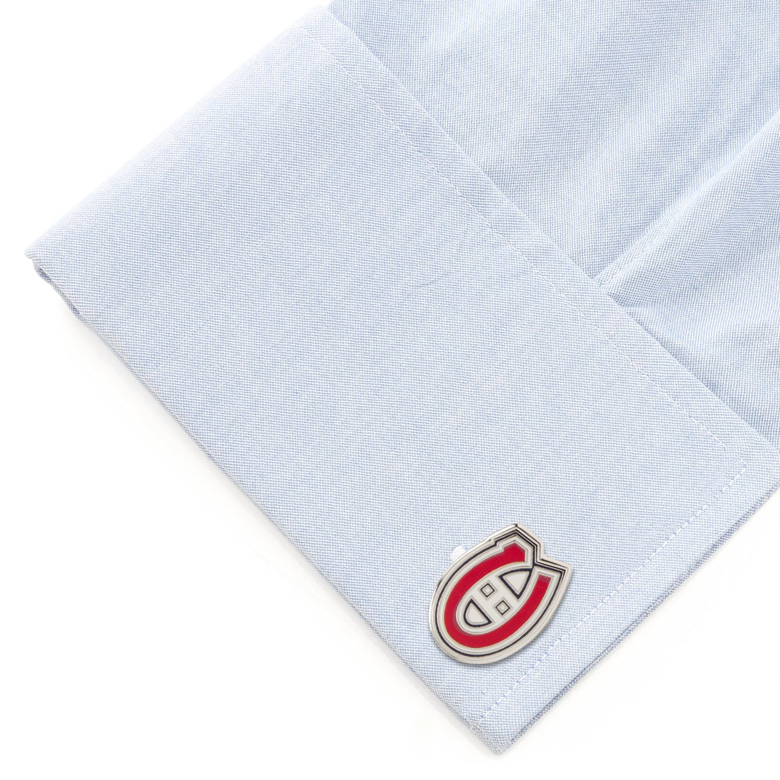 Montreal Canadiens NHL Hockey Logo Cufflinks in Silver and Enamel - Image 3