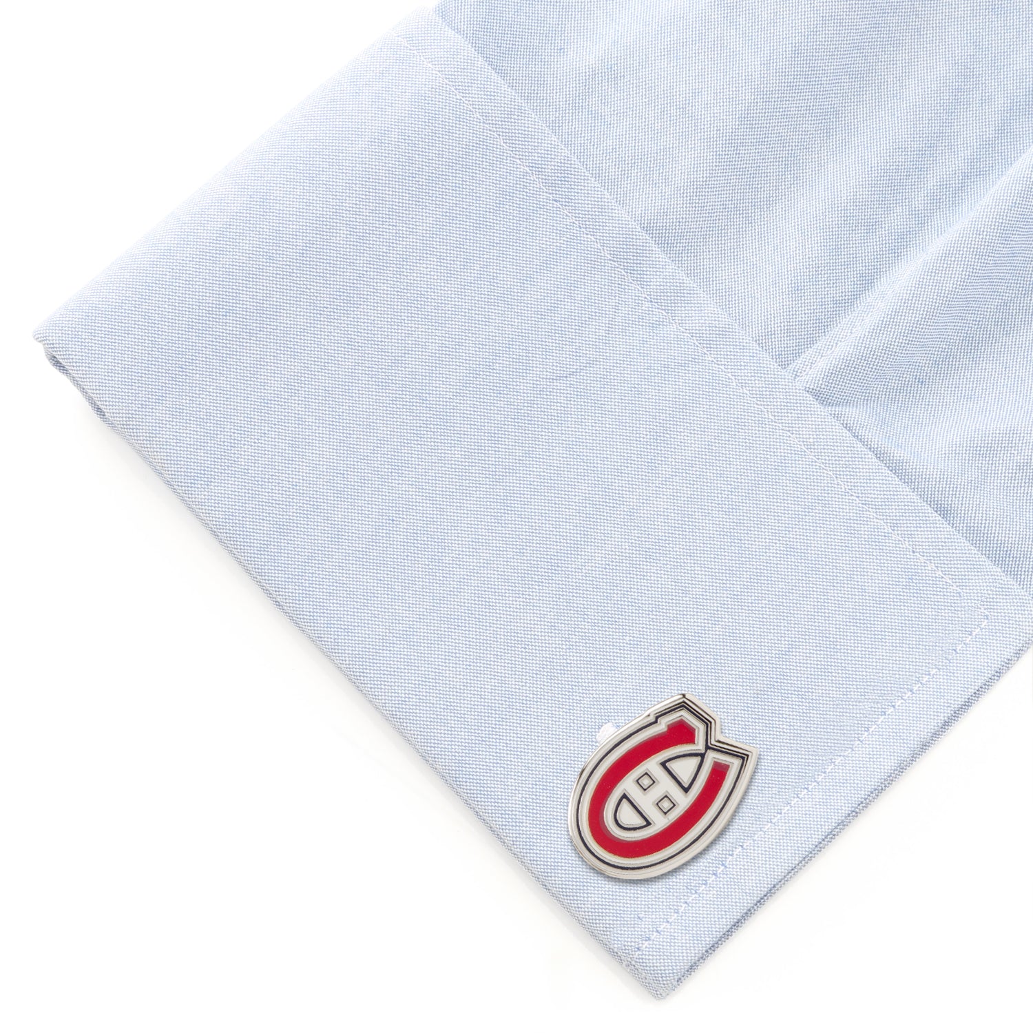 Montreal Canadiens NHL Hockey Logo Cufflinks in Silver and Enamel - Image 3