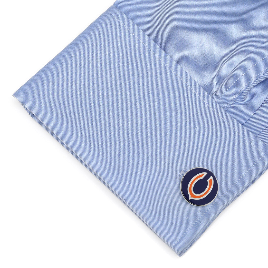 Chicago Bears NFL Logo Cufflinks in Silver Tone Metal - Image 3