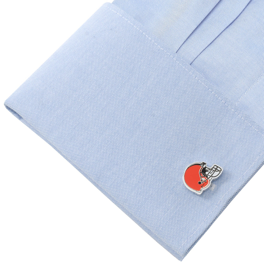 Cleveland Browns NFL Helmet Logo Cufflinks in Silver Tone - Image 3