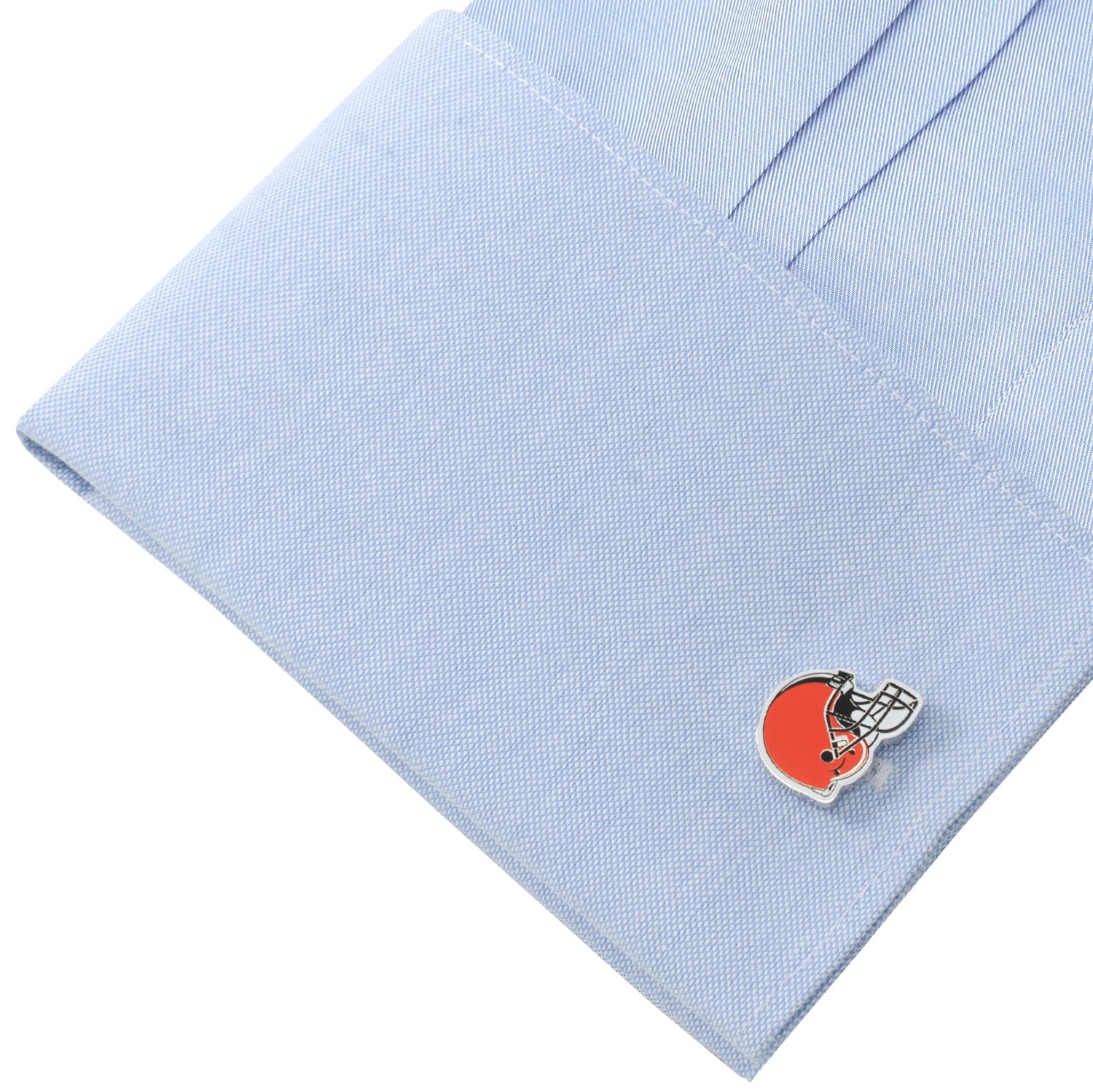 Cleveland Browns NFL Helmet Logo Cufflinks in Silver Tone - Image 3