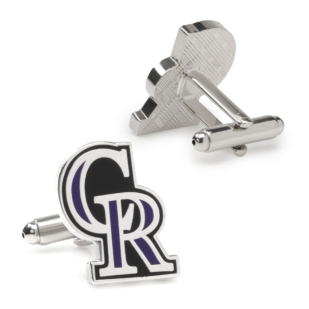 Colorado Rockies MLB Logo Cufflinks Silver Tone Enamel - Image 3