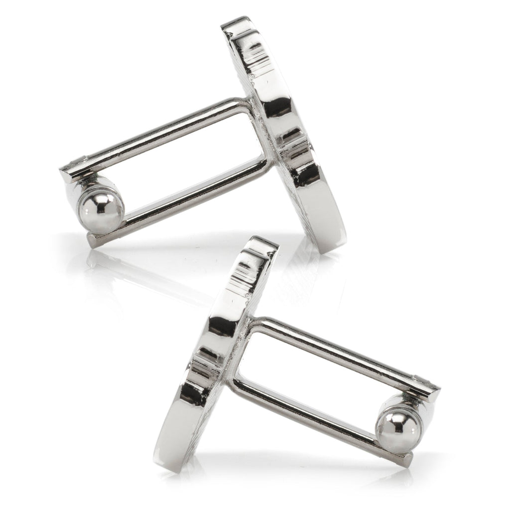Four Leaf Clover Cufflinks in Polished Silver Finish - Image 4