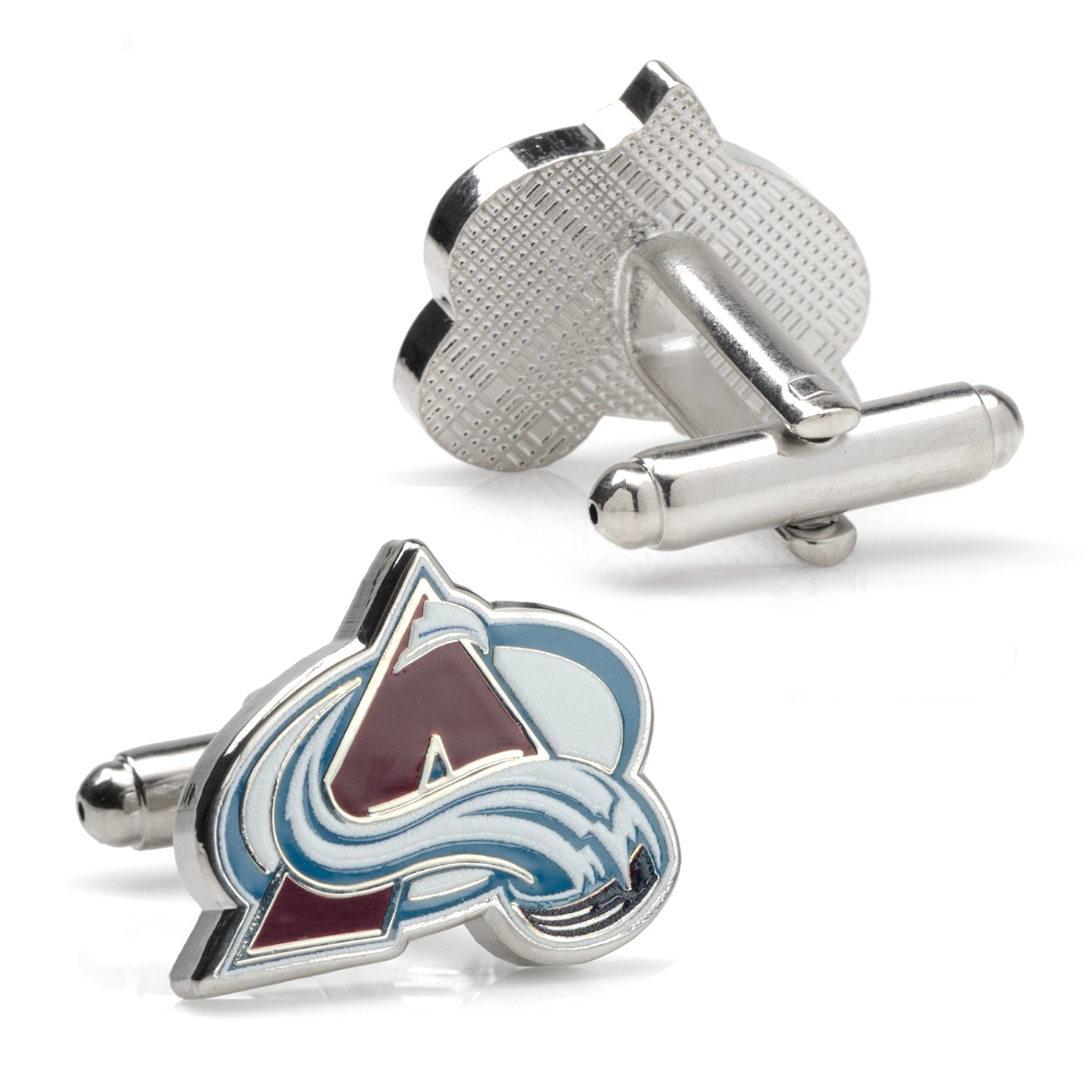 Colorado Avalanche NHL Logo Cufflinks in Silver Tone Metal - Image 3