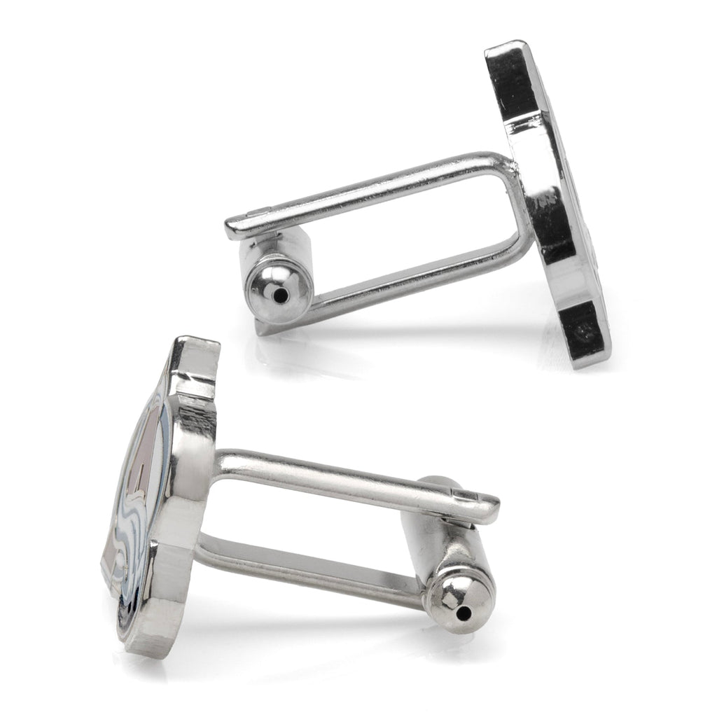 Colorado Avalanche NHL Logo Cufflinks in Silver Tone Metal - Image 4