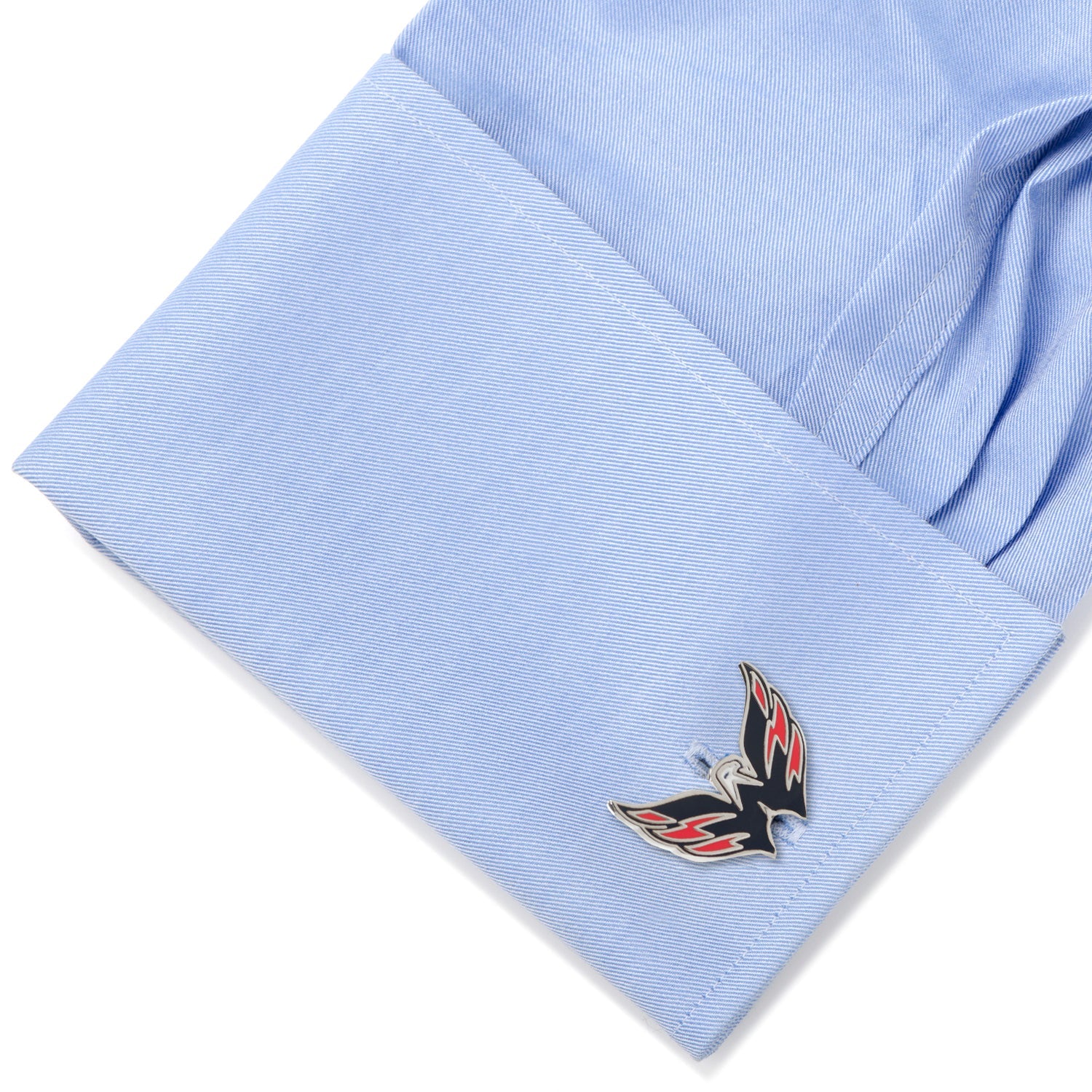 Washington Capitals NHL Team Logo Silver Tone Enamel Cufflinks - Image 3