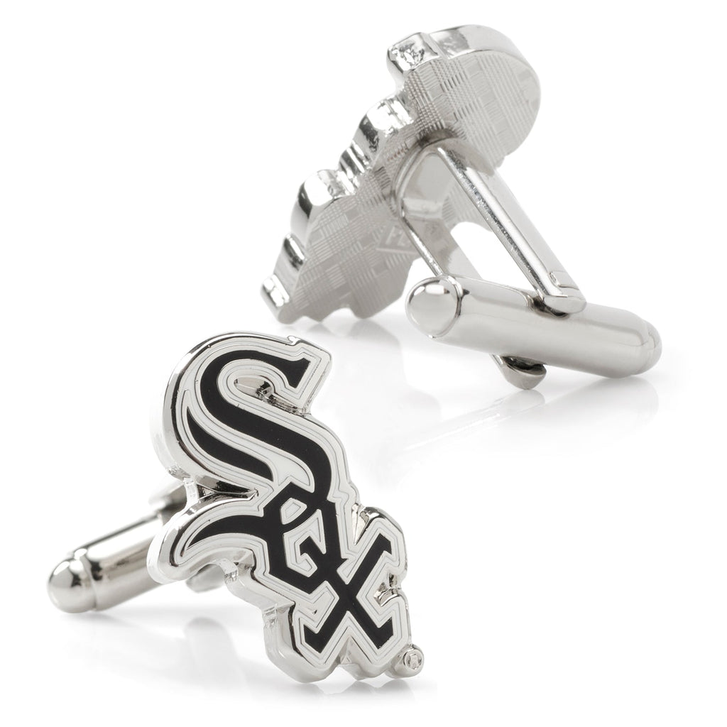 Chicago White Sox MLB Team Logo Cufflinks in Silver Tone - Image 2