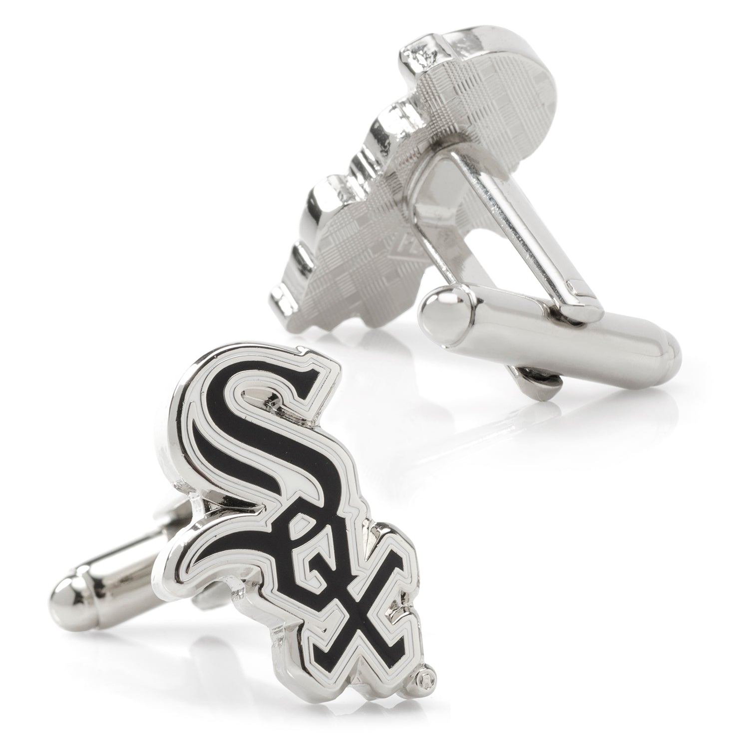 Chicago White Sox MLB Team Logo Cufflinks in Silver Tone - Image 2