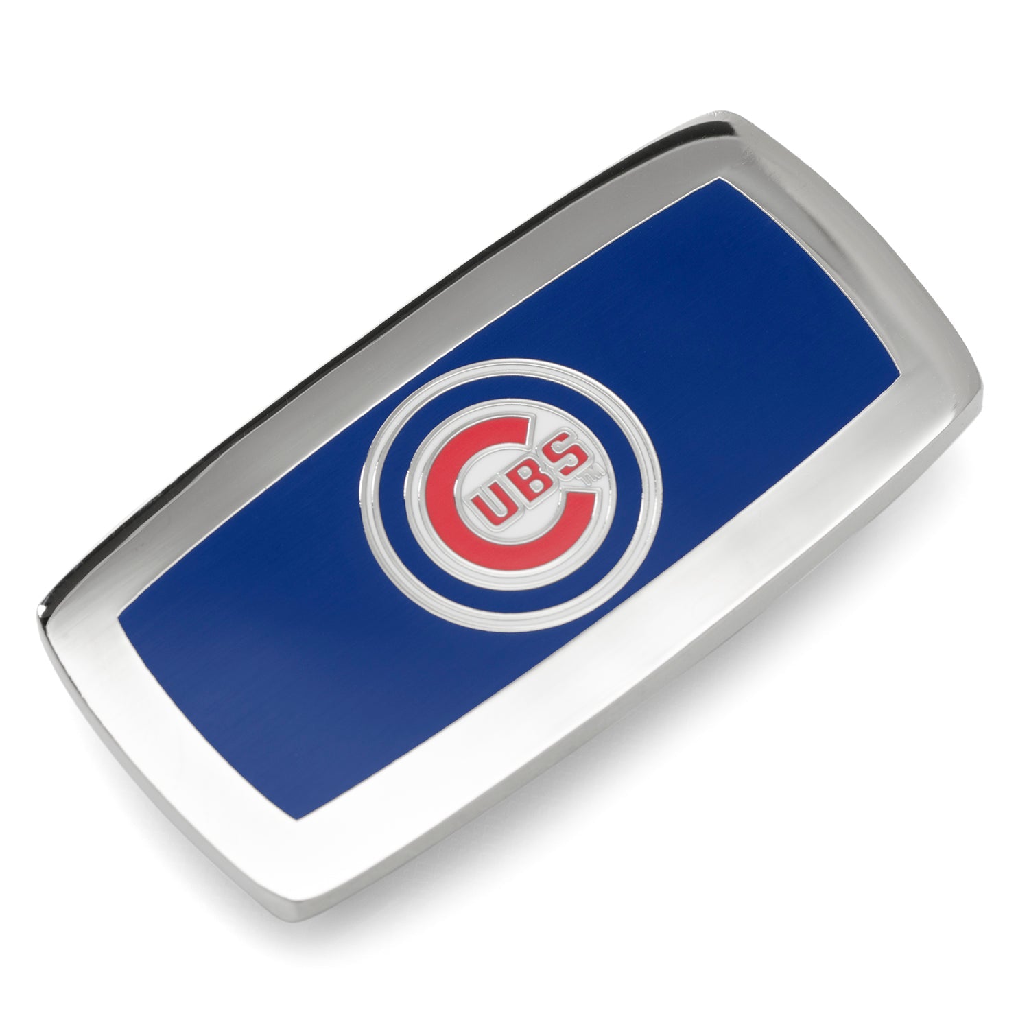 Chicago Cubs Cushion Money Clip in Silver Tone with Enamel Logo