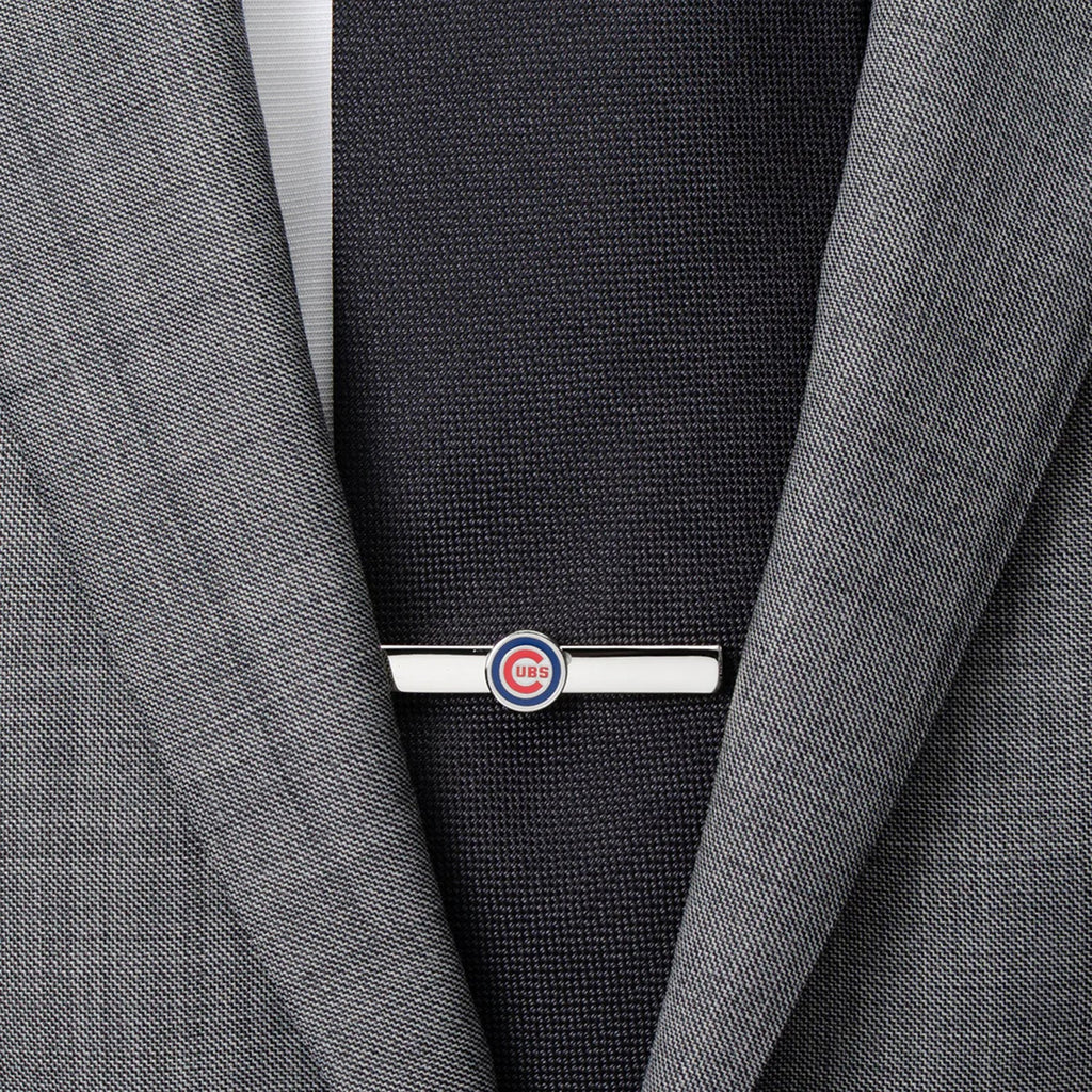 Chicago Cubs MLB Logo Tie Clip in Polished Silver Tone - Image 2