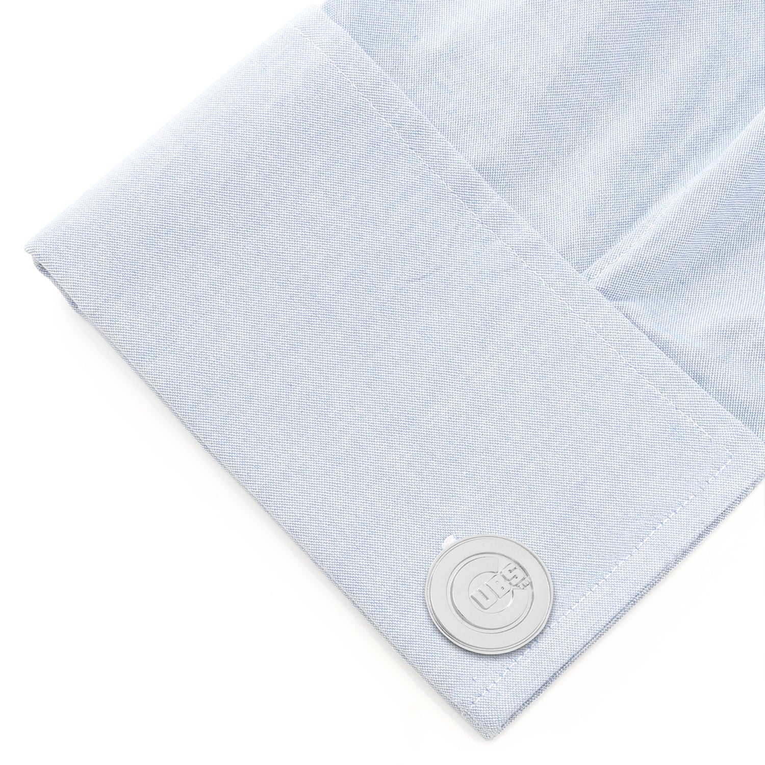 Chicago Cubs Official Logo Silver Tone Baseball Cufflinks - Image 3