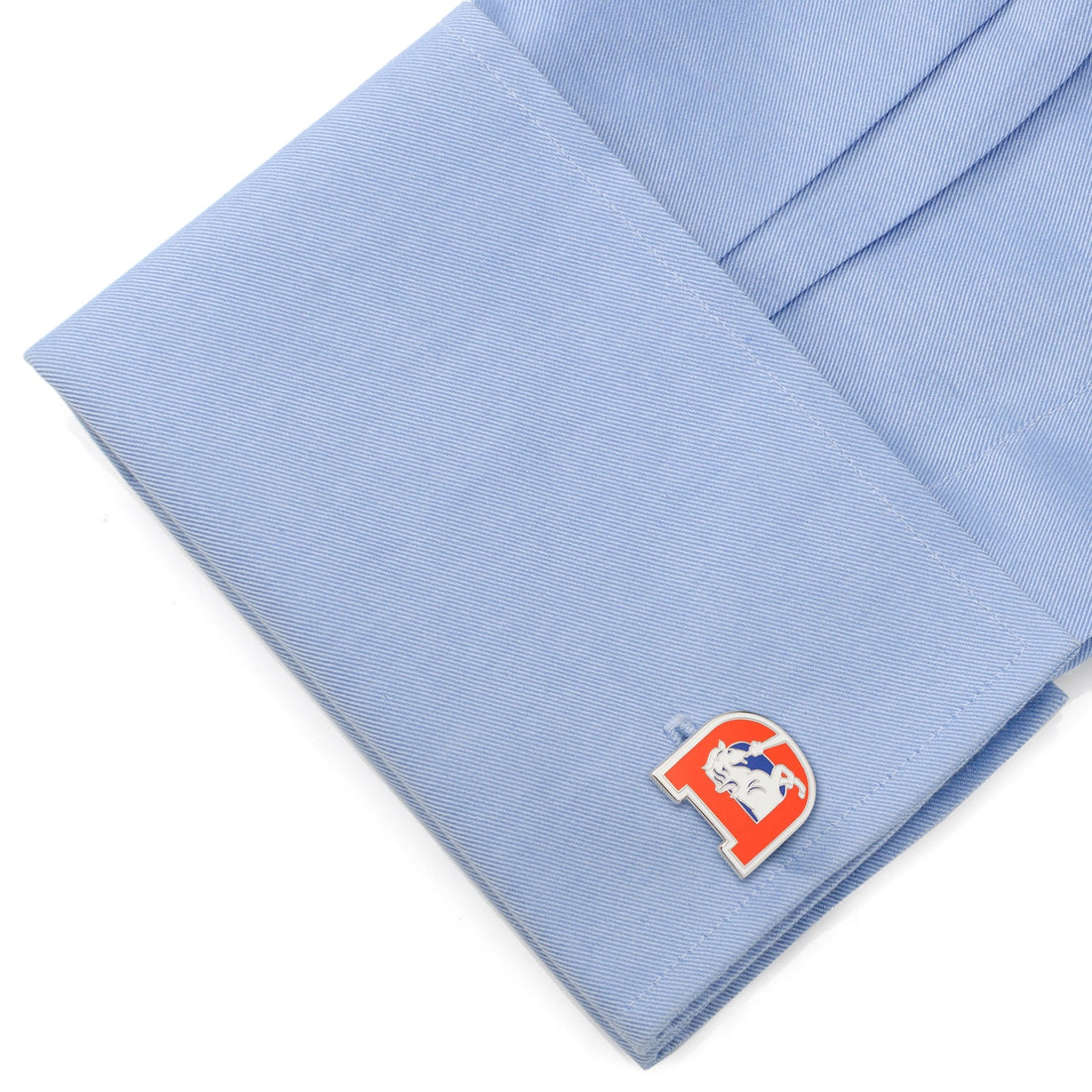 Denver Broncos Vintage Logo Cufflinks in Silver Tone Enamel - Image 3
